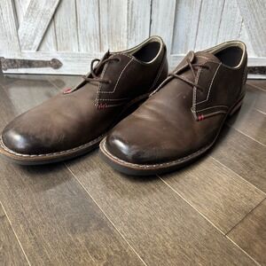 Original Penguin Dress Shoes Willie OP Lace Up Casual Oxford‎ Brown Leather 11